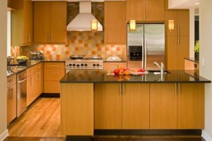 A sleek kitchen fits the homeowner’s lifestyle and the home’s style