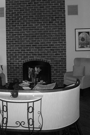 Fireplace before remodel