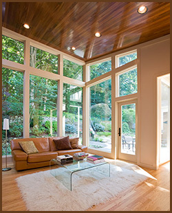 Sunroom addition within a interior deisgned house