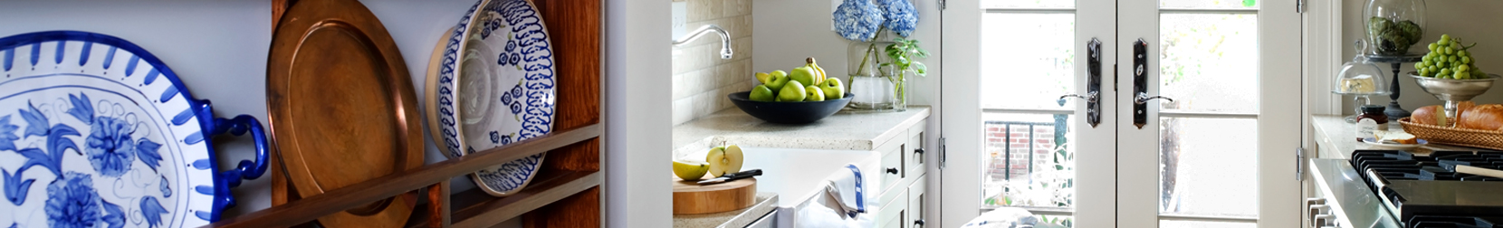 redesigned kitchen with marble counter tops