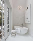 modern bathroom with all-white features