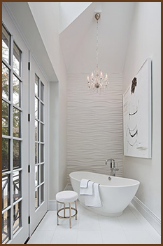 modern bathroom with all-white features