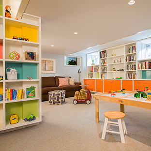 Basement playroom in a newly remodeled home