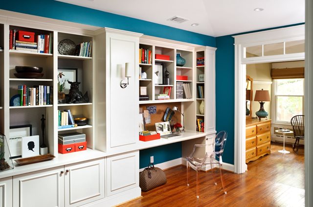 Blue Wall Home Office