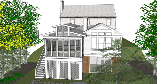 3-D Drawing of Screen Porch
