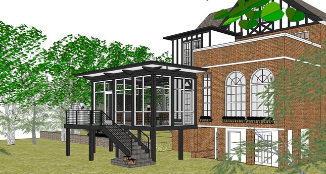 Rear Porch Exterior CAD