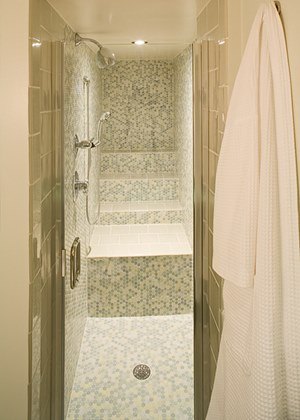 Shower with Built-In Seating