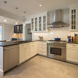 white and black updated kitchen