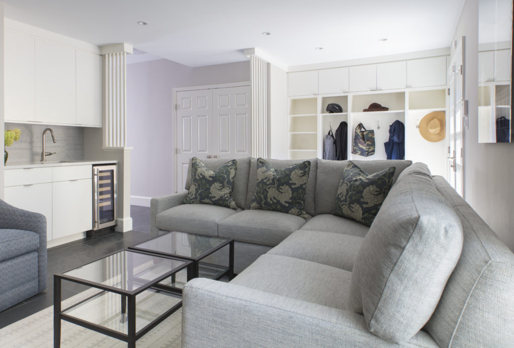 Newly renovated living room in Georgetown, DC home by Wentworth Studios