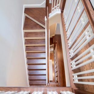 Newly renovated wooden stairs in DC home Wenworth Studios