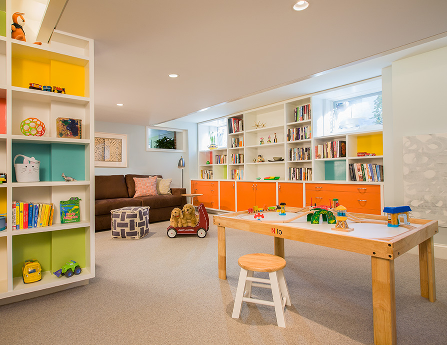 basement remodeling into a kids playroom